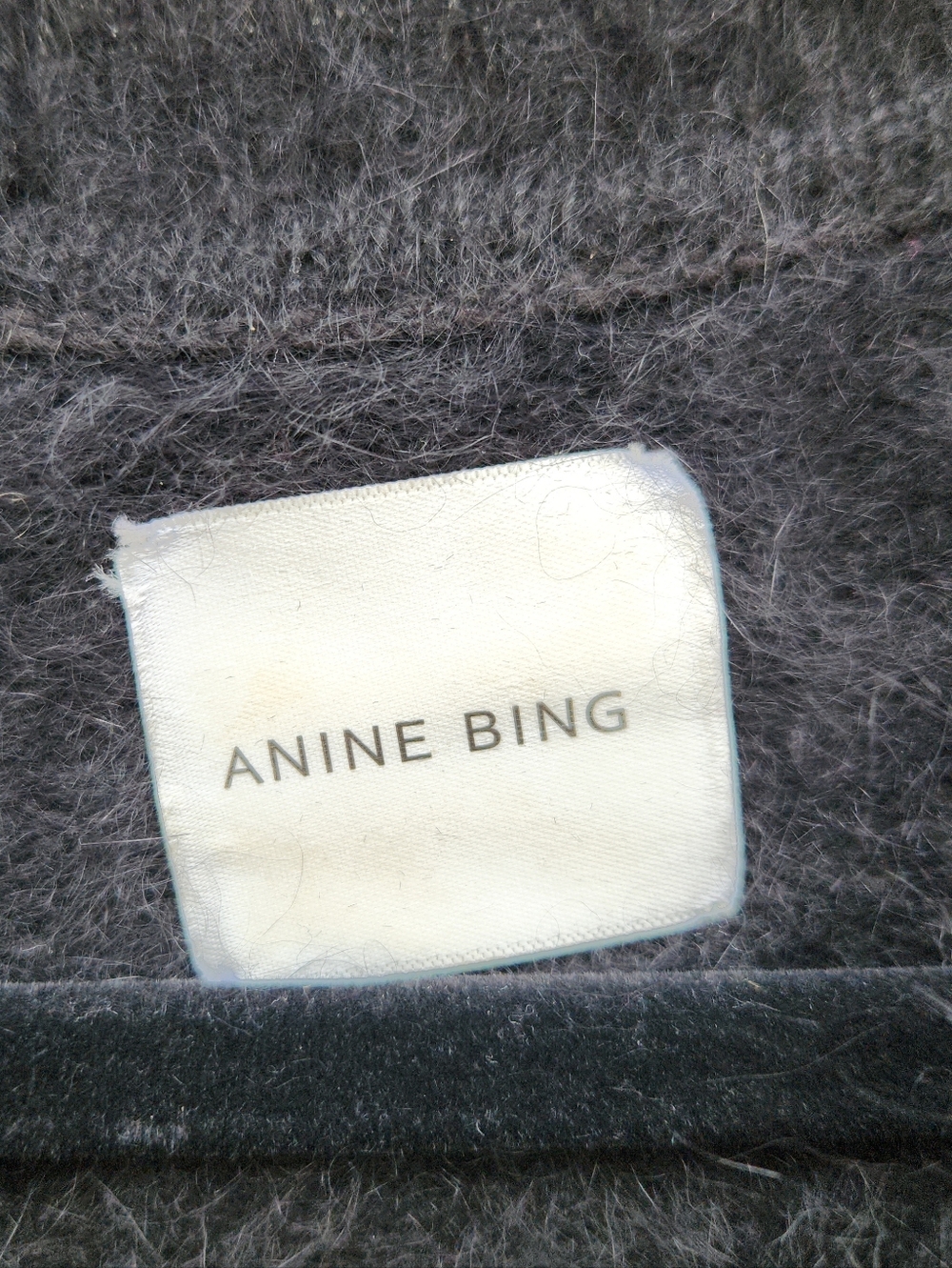 ANINE BING Black Angora Short Sleeve Sweater Medium - Picture 4 of 6